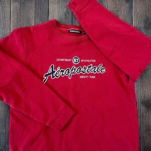 Vtg Y2K Aeropostale Logo Women's Fleece Sweatshirt Activewear Red Size M Medium